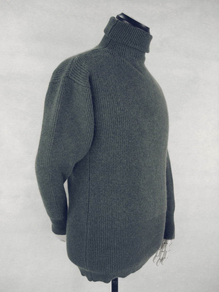 Grey cable knit sweater – Made in italy