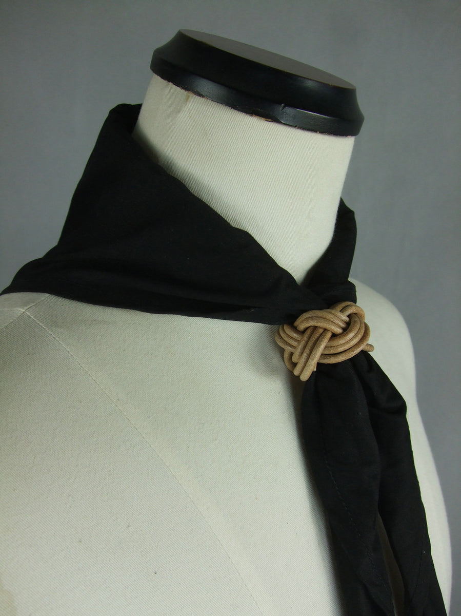 WW2 German HJ Black Scarf + Leather Slide Knot – Hikishop