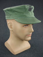 WWII USMC Green HBT Utility Cap EGA