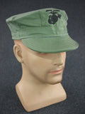 WWII USMC Green HBT Utility Cap EGA
