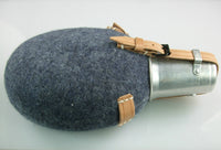 WWII German Luftwaffe LW Canteen, Blue-grey Wool Felt Cover, Aluminium Cup Set