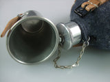 WWII German Luftwaffe LW Canteen, Blue-grey Wool Felt Cover, Aluminium Cup Set