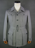 WWII Italian Troops Gray Collared Safari Sahariana Jacket Saharian Tunic