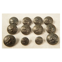 Finnish Stone Grey Pebble Grain Button 21mm X10 15mm X2