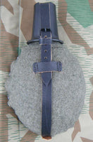 WWII German Canteen's Wool Felt Cover & Leather Carry Strap 1L