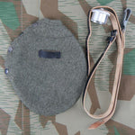 WWII German Canteen's Wool Felt Cover & Leather Carry Strap 1L