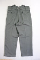 WW2 Stone Grey Gabardine Straight Leg Piped Dress Pants Trousers