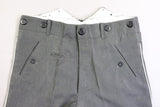 WW2 Stone Grey Gabardine Straight Leg Piped Dress Pants Trousers