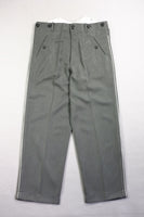 WW2 Stone Grey Gabardine Straight Leg Piped Dress Pants Trousers