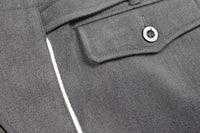 WW2 Stone Grey Gabardine Straight Leg Piped Dress Pants Trousers