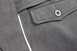 WW2 Stone Grey Gabardine Straight Leg Piped Dress Pants Trousers