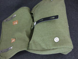 WWII German M31 BreadBag + Strap Dark Green Canvas Black Leather
