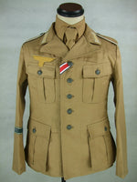 WWII German DAK Field Tunic Jacket With Insignia Sand
