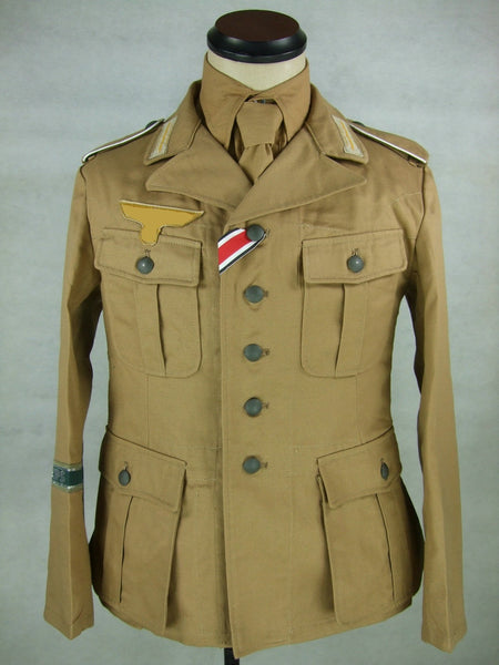 WWII German DAK Field Tunic Jacket With Insignia Sand