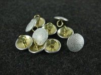 German WWII Pebble Grain Cap Buttons Silver X10