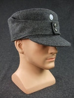 WW2 Finnish Enlisted Soldier Field Cap With Badge Dark Gray Wool