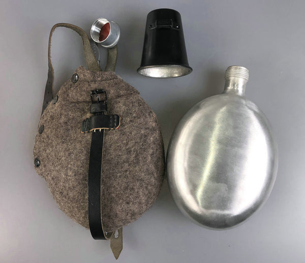WWII German Mountain Troops 1L Canteen , Strap , Cover, Cup Set
