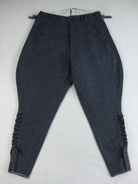 WW2 German Field Grey Wool Field Breeches Reproduction