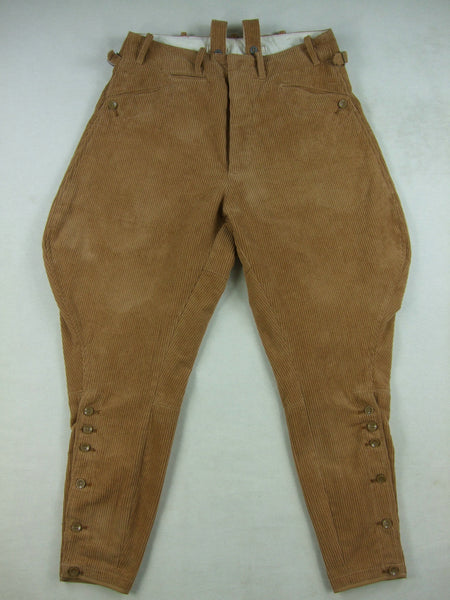 WW2 German Elite SA Breeches Brown Cotton Corduroy