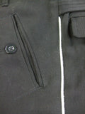 WW2 Garman Elite Straight Leg Piped Pants Black Wool