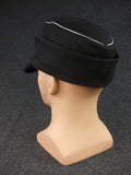 WWII German WH Panzer Black Wool Field Cap Officer Reproduction