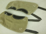WW2 German Field Leggings Linen Dark Tan + Black Leather