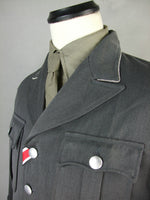 WWII German Elite M34 Officer Stone Grey Gabardine Dress Tunic