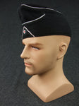 WWII German WH M38 Side Cap Officer Panzer Black Wool