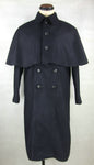 WWII IJN Soldier Dark Blue Wool Great Coat + Mantle