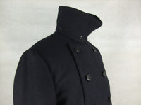 WWII IJN Soldier Dark Blue Wool Great Coat + Mantle