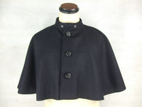 WWII IJN Soldier Dark Blue Wool Great Coat + Mantle