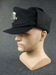 WWII Italy Italian Uniform Black Wool Field Visor Cap + Badge