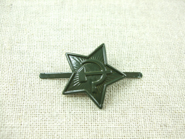 WW2 Soviet Red Army EM Soldier Cap Badge Insignia Green Replica