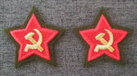 WW2 Soviet Union Russia Commissar Sleeve Star Patch Pair
