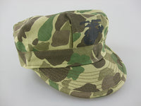 WWII USMC Camo HBT Utility Cap EGA Green