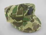 WWII USMC Camo HBT Utility Cap EGA Green