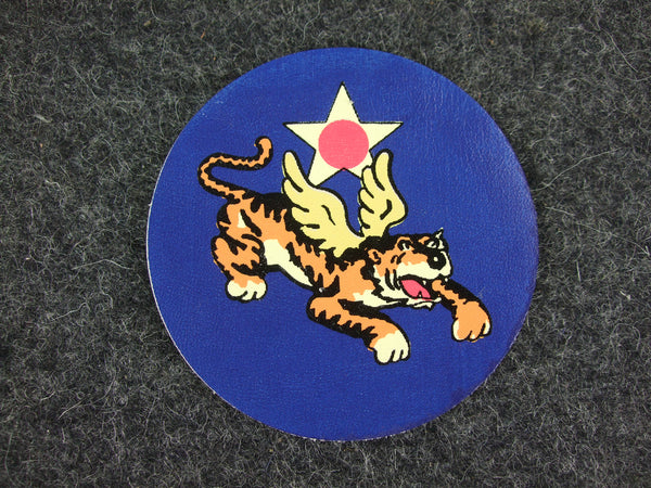 WW2 US AVG Flying Tigers Leather Shoulder Patch 3"