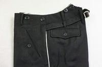 WW2 German Elite Straight Leg Piped Pants Black Gabardine