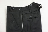 WW2 German Elite Straight Leg Piped Pants Black Gabardine