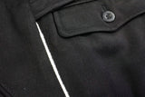 WW2 German Elite Straight Leg Piped Pants Black Gabardine