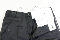 WW2 German Elite Straight Leg Piped Pants Black Gabardine