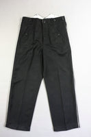 WW2 German Elite Straight Leg Piped Pants Black Gabardine