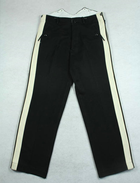 WWII German General Black Gabardine Trousers Pants White Stripes