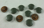 WW2 Italian Mushroom Wooden Buttons Painted 22 mm X10