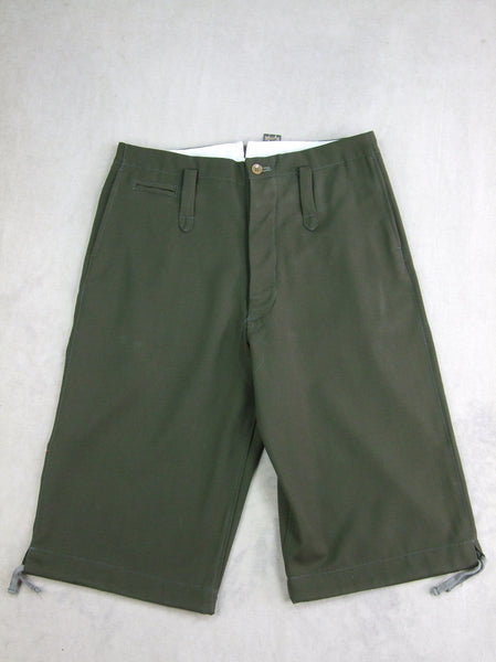 WWII IJA Officer Tropical Shorts Green Gabardine