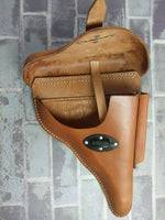 WW2 German P38 Hard Shell Holster Brown Leather