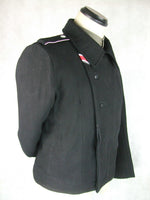 WWII German Elite Black Wool Panzer Wrap Tunic Jacket